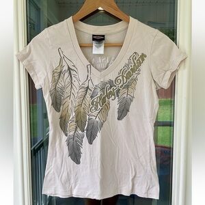 Harley Davidson Women’s V Neck Feather T-shirt Big Island Kona, Hawaii Size M